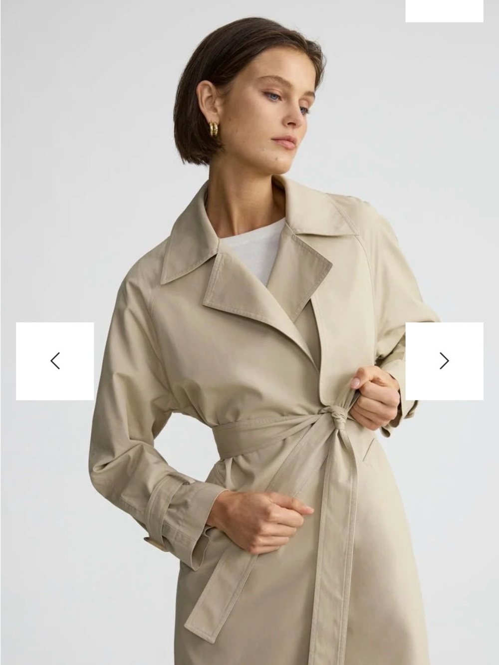 Women's Classic Tie-Waist Trench Coat in Beige